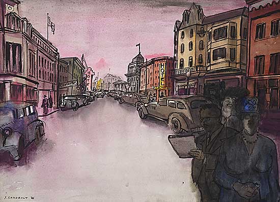 #307 ~ Shadbolt - Street Scene, Evening