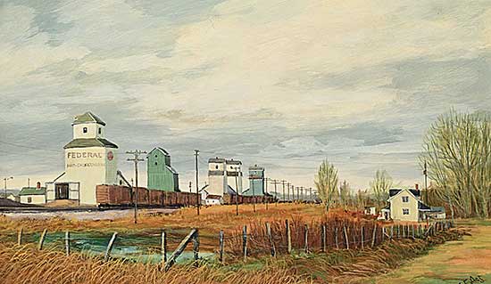 #2001 ~ Acs - Untitled - Train Line Grain Elevators
