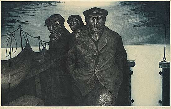 #2038 ~ Blackwood - Captain Ned Bishop with Officers On the Bridge of the S.S. Eagle  #Artist's Proof