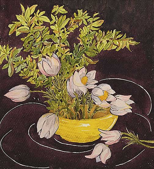 #2054 ~ Brown - Untitled - Pulsatilla Plant
