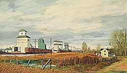 #2001 ~ Acs - Untitled - Train Line Grain Elevators