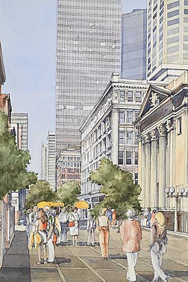 #2092 ~ Dabrowska - Untitled - Sunny Day on Stephen Avenue