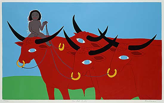 #2233 ~ ManWoman - Four Red Bulls  #44/190
