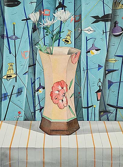 #2252 ~ McVeigh - Untitled - Mums and Nautical Curtain