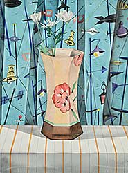 #2252 ~ McVeigh - Untitled - Mums and Nautical Curtain