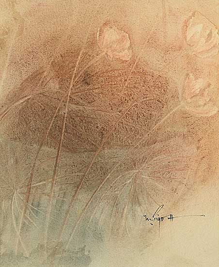 #2308 ~ Pigott - Untitled - Three Flowers