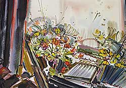 #2294 ~ Parker - Untitled - Still Life with Books and Flowers