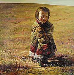 #2336 ~ School - Untitled - Child in Field