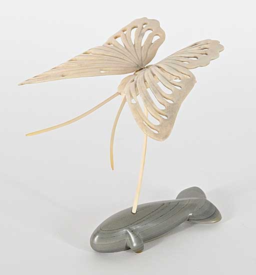 #1143 ~ Attagutsiiak - Untitled - Arctic Butterfly on Whale Base
