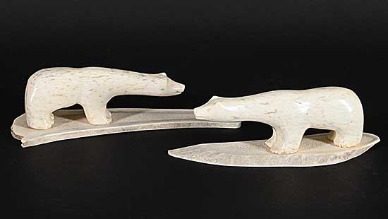 #1158 ~ Colbourne - Two Polar Bear Sculptures
