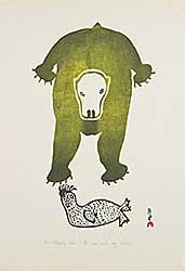 #1141 ~ Ashoona - Bear Attacking Seal  #36/50