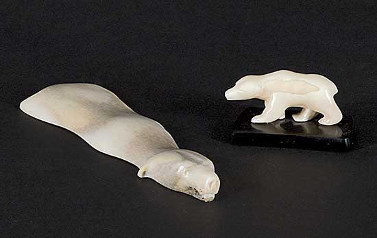 #1223 ~ Kadloo - Two Small Bear Sculptures