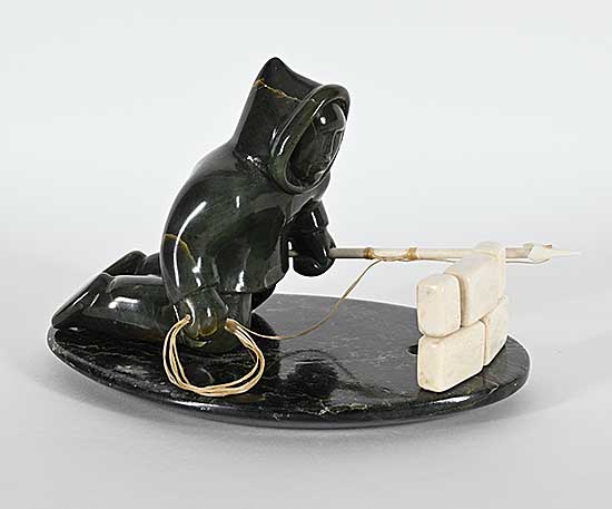 #1237 ~ Kasudluak - Untitled - Hunter Kneeling Behind Ice