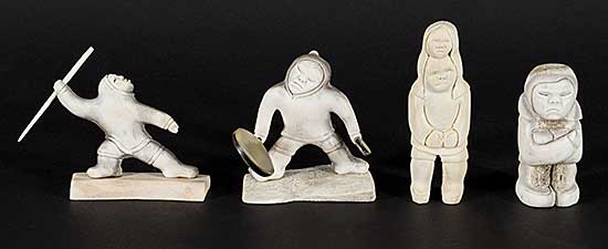 #1247 ~ Kayakjuak - Lot of Four Small Inuit Sculptures
