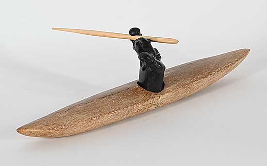 #1284 ~ Nasogaluak - Untitled - Polar Bear Shaman Hunting by Kayak