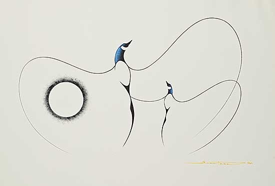 #1289 ~ Neilson - Untitled - Birds and Moon