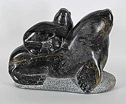 #1196 ~ Inukpuk - Untitled - Walrus with Pup on its Back