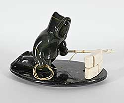 #1237 ~ Kasudluak - Untitled - Hunter Kneeling Behind Ice