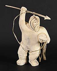 #1242 ~ Kayakjuak - Untitled - Hunter with Harpoon and Float