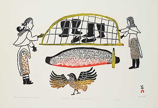 #1314 ~ Pingwartok - Women Drying Boots Over Kudlik  #35/50