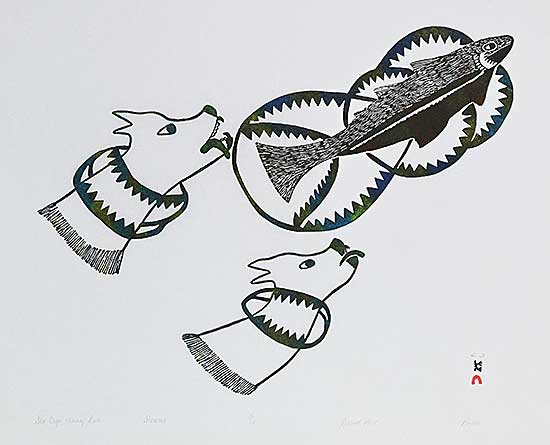 #1331 ~ Pudlat - Sea Dogs Chasing Fish  #18/50