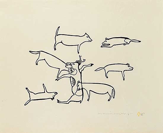 #1337 ~ Qarliksaq - Wolves Eating Caribou  #28/35