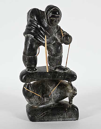 #1348 ~ Quqqasiq - Untitled - Man Catching Seal