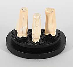 #1392 ~ School - Untitled - Three Birds on Metal Base