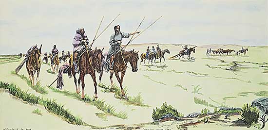 #1413 ~ Standing Alone - Blackfoot Moving Camp  #90/99