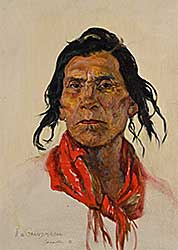 #105 ~ de Grandmaison - Untitled - Portrait of a Man with Red Scarf