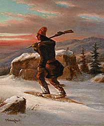 #215 ~ Krieghoff - Untitled - Trapper Returning at Sunset