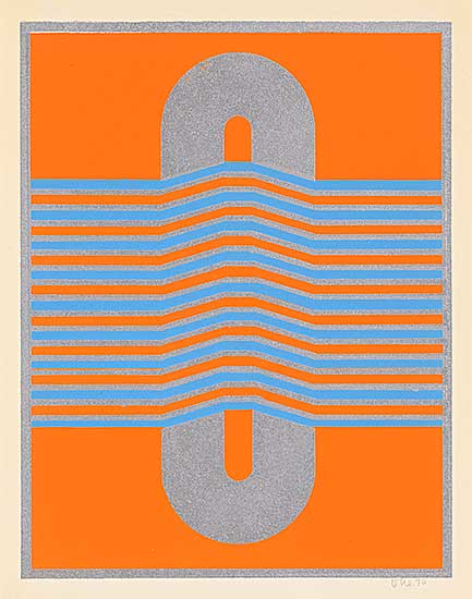 #294 ~ Ohe - Untitled - Orange, Blue and Silver