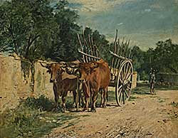 #286 ~ Nisbet - Untitled - Oxen and Cart