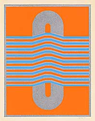 #294 ~ Ohe - Untitled - Orange, Blue and Silver
