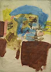 #351 ~ Spickett - Untitled - Blue and Brown Abstract