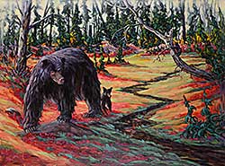 #394 ~ Wood - Untitled - Mama and Cub